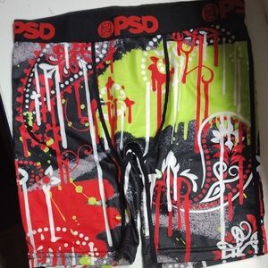 PSD Neon Green, Red & Black Graphic Boxer Briefs